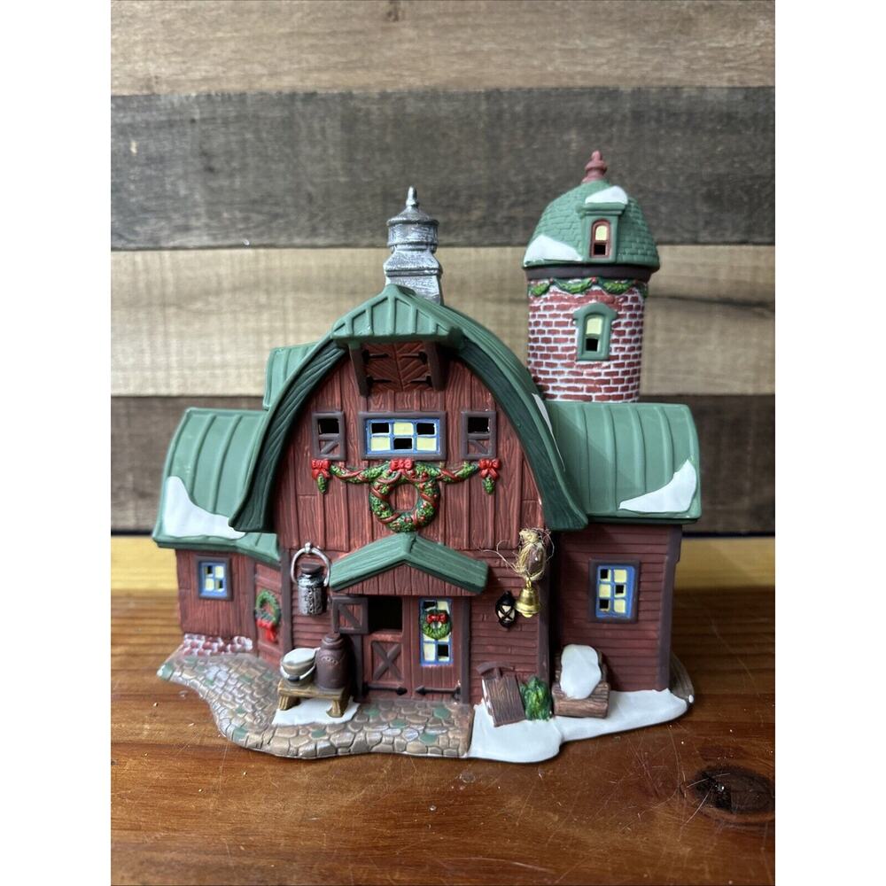 Vintage Heartland Valley Village Barn With Brick Silo Hard To Find